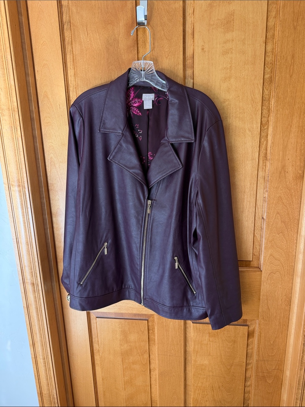 Chico's Deep Burgundy fake leather